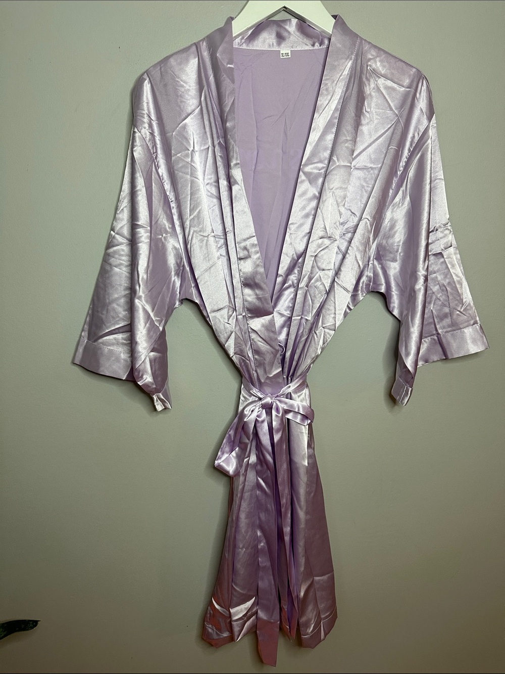 Satin Kimono Robe - Lavender